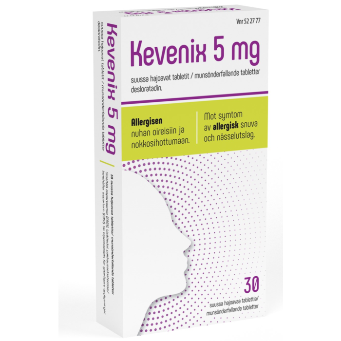1000008764_KEVENIX_5_mg_tabl_suussa_hajoava_30_fol_pakkauskuva_Pakkauskuva18319_jpg