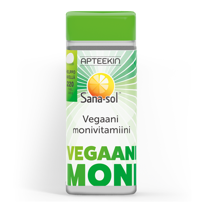 Apteekin Sana-sol Vegaani monivitamiini 220 tabl kuva 2