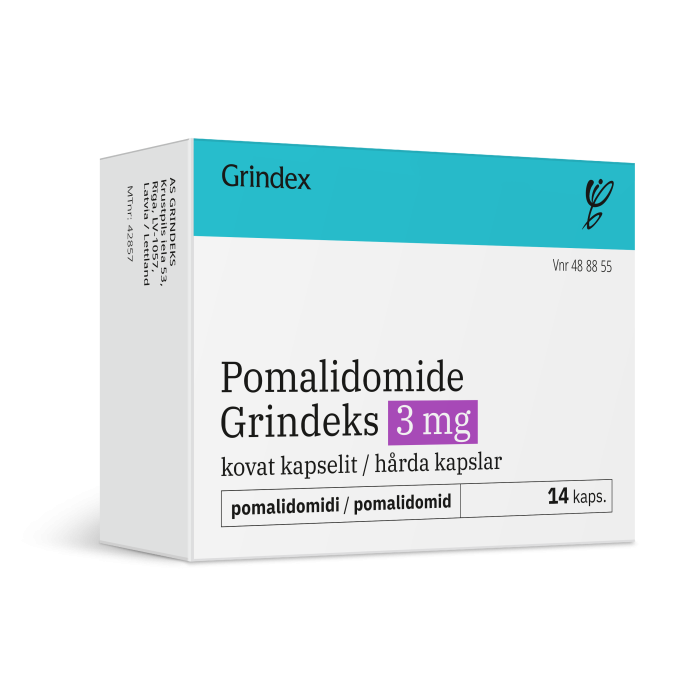 POMALIDOMIDE GRINDEKS kapseli, kova 3 mg 14 fol