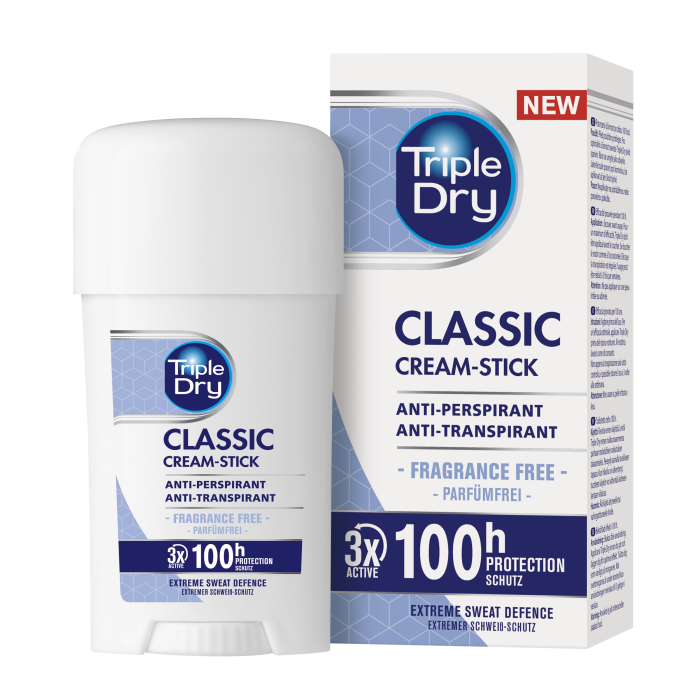 tamro_yleisetkauppatavarat_Triple_Dry_Classic_DeoStick_white_box_bottle_061b781f_3d52_4b5b_bb8e_a90ce92602fe