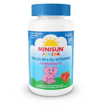 Minisun Kalsium+D-vitamiini Pehmofantti jr. 120 kpl