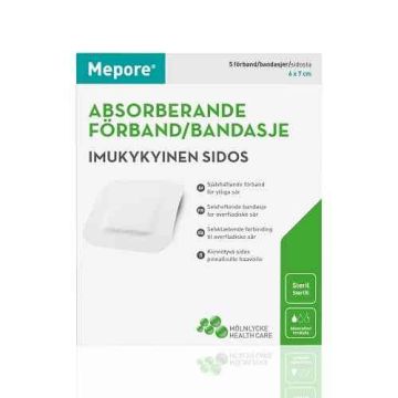 Mepore kiinnittyvä sidos 6x7 cm 5 kpl