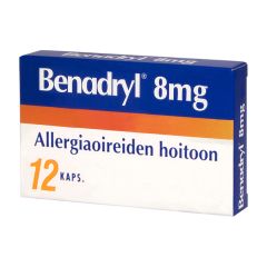 BENADRYL kapseli, kova 8 mg 12 fol